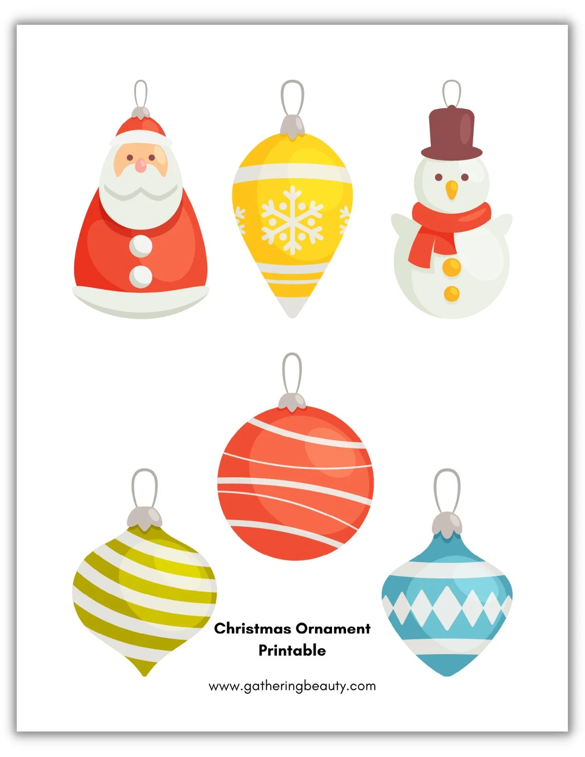christmas ornament printable — gathering beauty